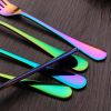 Colorful Silverware Set, 24-Piece Stainless Steel Rainbow Flatware Set, Iridescent Cutlery Utensils Set Service for 6, Mirror Polished, Dishwasher Saf