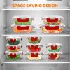 24-Piece Glass Food Storage Stackable Superior Glass Meal-prep Containers