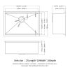 Single Bowl Undermount Workstation Kitchen Sink - 27"x19"x 10" Inch 16 Gauge Stainless Steel Deep Sink