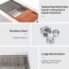 36 Farmhouse Sink Workstation - 36*22*10 Inch Kitchen Sink Stainless Steel 16 gauge Apron Front Kitchen Sink