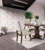 Classic Contemporary Set of 2 Dining Chairs Ivory Fabric Padded Linen Chairs Upholstered Cushion Side Chairs Nailhead Trim Kitchen Dining Room Solid w