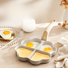Aluminum Four-hole Frying Pan (Option: White Love Four Holes)