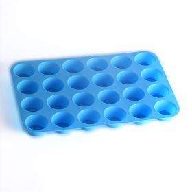 24 holes with round silicone cake mold (Option: Blue-33X22cm)