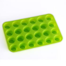 24 holes with round silicone cake mold (Option: Green-33X22cm)