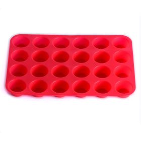 24 holes with round silicone cake mold (Option: Red-33X22cm)