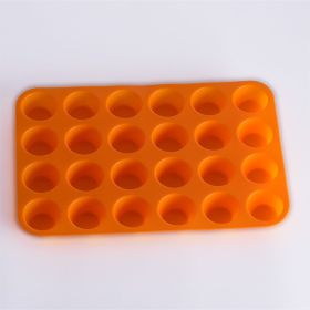 24 holes with round silicone cake mold (Option: Orange-33X22cm)