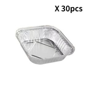 8"x8" Disposable Aluminum Foil Meal Prep Cookware Square Pans, Oven, Toaster, Grill, Cooking, Roasting, Broiling, Baking, Event, Take Out, Restaurant (quantity: 30pcs)