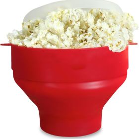 1 pc Collapsible Silicone Microwave Popcorn Popper - Quick and Easy Way to Make Delicious Popcorn at Home (Color: Red)
