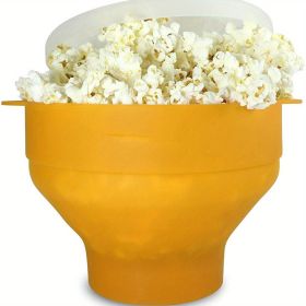1 pc Collapsible Silicone Microwave Popcorn Popper - Quick and Easy Way to Make Delicious Popcorn at Home (Color: Yellow)