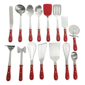 Frontier Collection 15-Piece All in One Kitchen Utensil Set, Red (Color: Red)