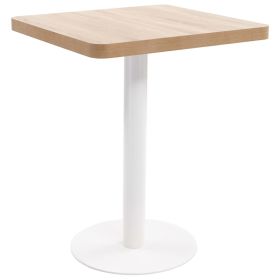 Bistro Table Light Brown 23.6"x23.6" MDF (Color: Brown)
