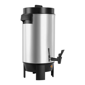 Commercial Coffee Urn, 40-Cup 203oz Hot Beverage Dispenser with Non-Drip Spout, 1090W Fast Brewing Coffee Maker, Automatic Temperature Regulation