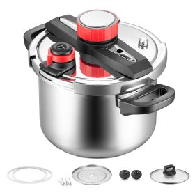 Pressure Cooker, 6.3Qt Pressure Cooker Stainless Steel, Pressures Canner with Steaming Rack, Tempered Glass Lid, Three Pressures Settings for Mea