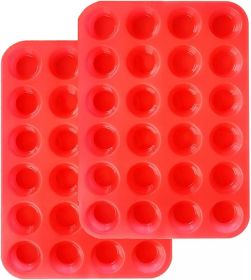 Mini Muffin &Cupcake Set, 24 Cups 2-Pieces, Nonstick Silicone Baking Pan, BPA Free and Dishwasher Safe, Great for Making Muffin Cakes, Tart