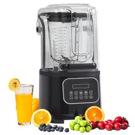 Professional Blender with Shield, Commercial Countertop Blenders, 68 oz Plastic Jar Blender Combo, Stainless Steel 9 Speed & 5 Functions Blender