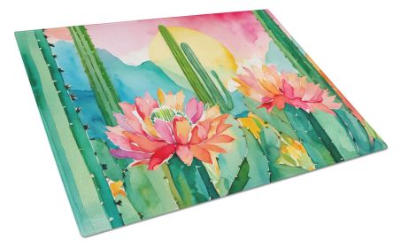 NEW Arizona Saguaro Cactus Blossom in Watercolor Glass Cutting Board Decorative Tempered Glass Kitchen Cutting and Serving Board Large Size Chopp