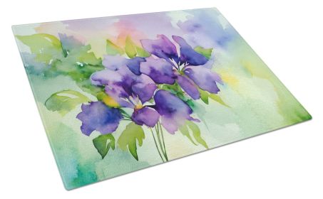 NEW New Jersey Violet in Watercolor Glass Cutting Board Decorative Tempered Glass Kitchen Cutting and Serving Board Large Size Chopping Board