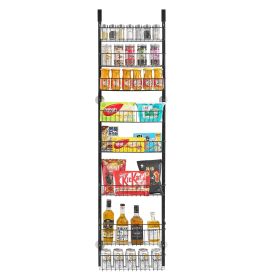 Over the Door Pantry Organizer, 8-Tier Pantry Organization and Storage, Heavy-Duty Steel Hanging Spice Rack, Adjustable Wall Seasoning Shelves