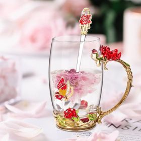 Birthday Gifts for Women Mom Plastic Tea Cup Mothers Valentines Day Gifts for Her from Daughter Son Unique Inspirational Friendship Ideas for Fem (Color: Red Butterfly Rose)